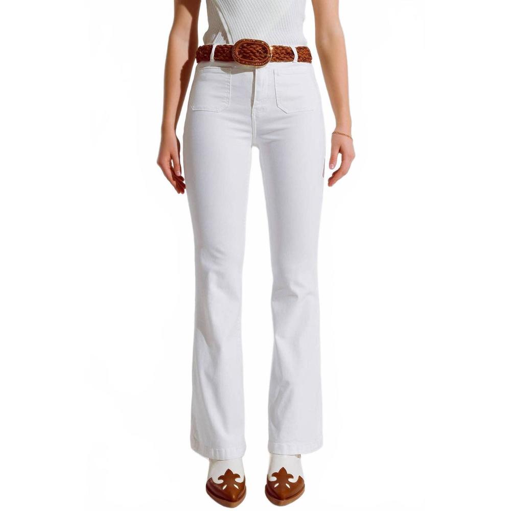NEW Q2 skinny flared jeans in white